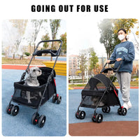 Lightweight Pet Stroller - Foldable Travel Stroller for Small Dogs & Cats