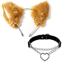 Cat Ear Cosplay Costume Set - Anime Headband & Claw Gloves with Bell