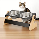 Rustic Wood Dog Bowl Stand