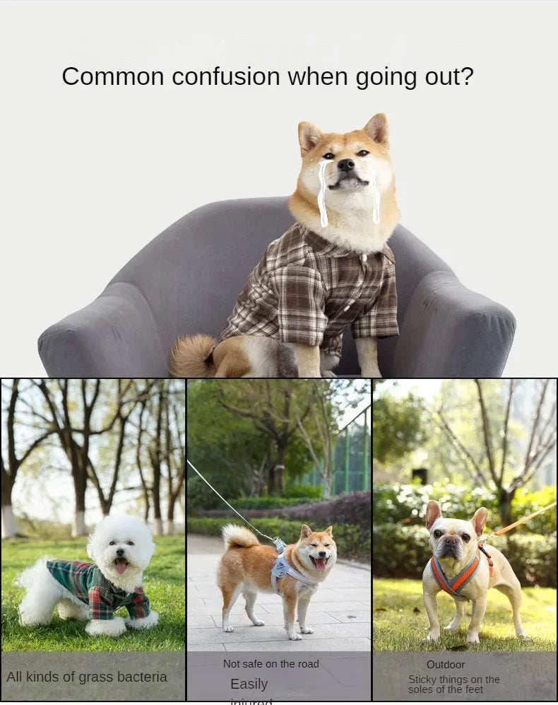 4-Piece Dog Boots Set - Wear-Resistant Protective Footwear for Small & Medium Dogs