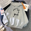 Men's Cat Pattern Hooded Sweatshirt
