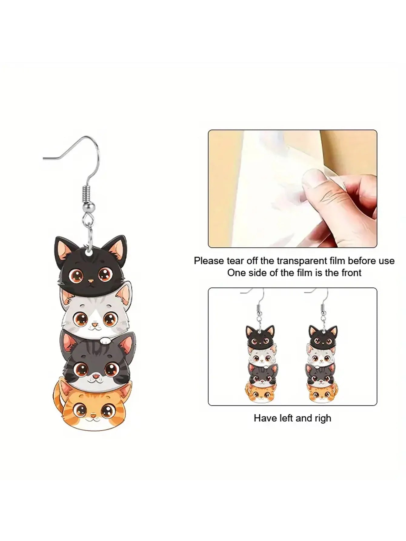 Cat Cartoon Earrings - Add Playful Charm to Any Outfit