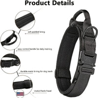 Tactical Dog Collar, Pet Dog Collar, Military Dog Collar Adjustable Dog Training Collar With Quick-release Buckle by Tail chasers