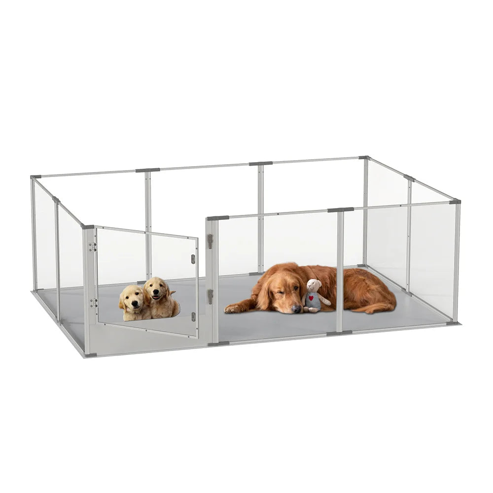 Premium Acrylic Dog Playpen - Extra Large 10-Panel Pet Enclosure