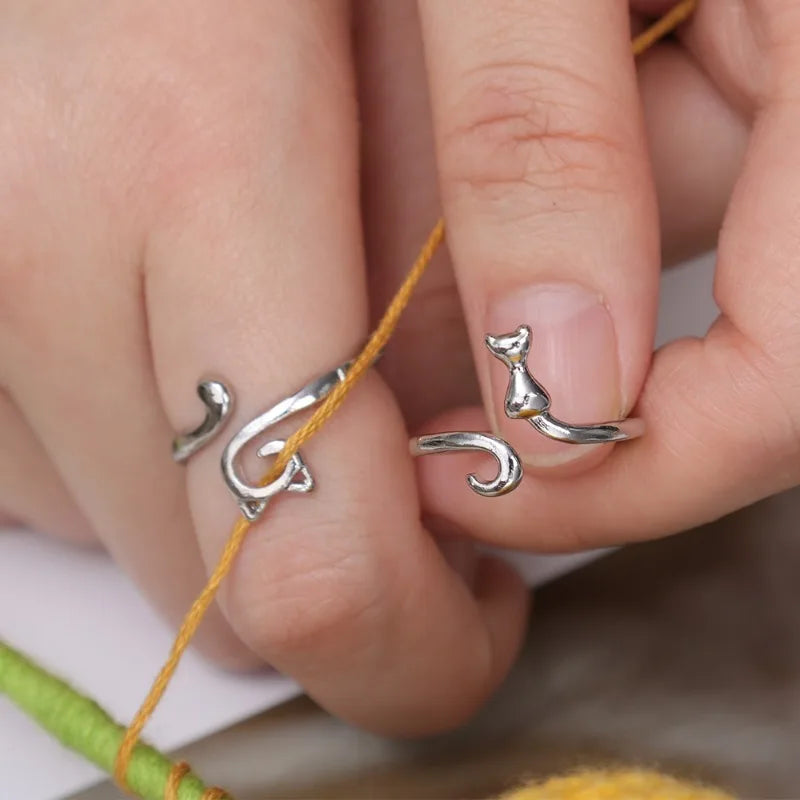 Protective Cat Ears Crochet Ring