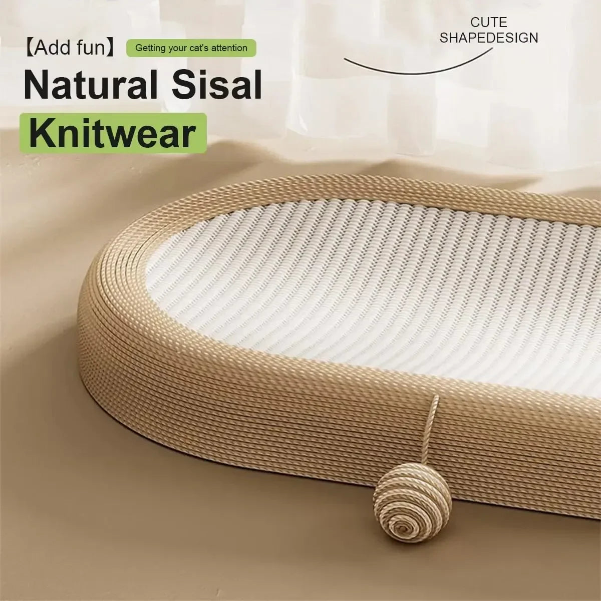 Cat Recliner Lounge - Portable Sisal Scratching Sofa