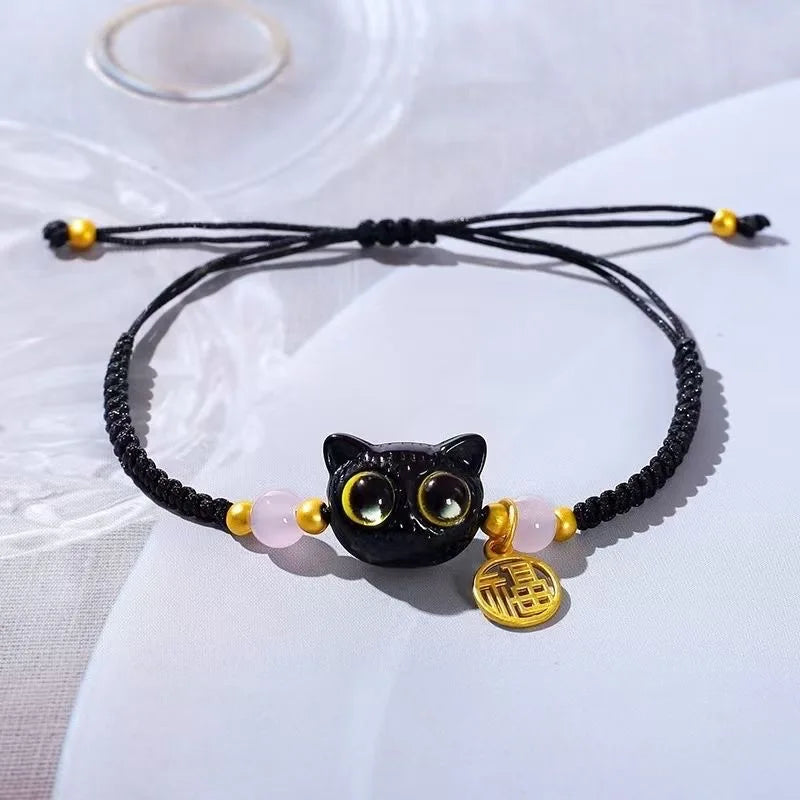 Cartoon Cat Charm Bracelet - Y2K Style