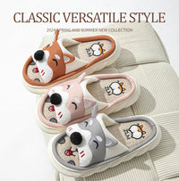 Designer Linen Platform Dog Slippers