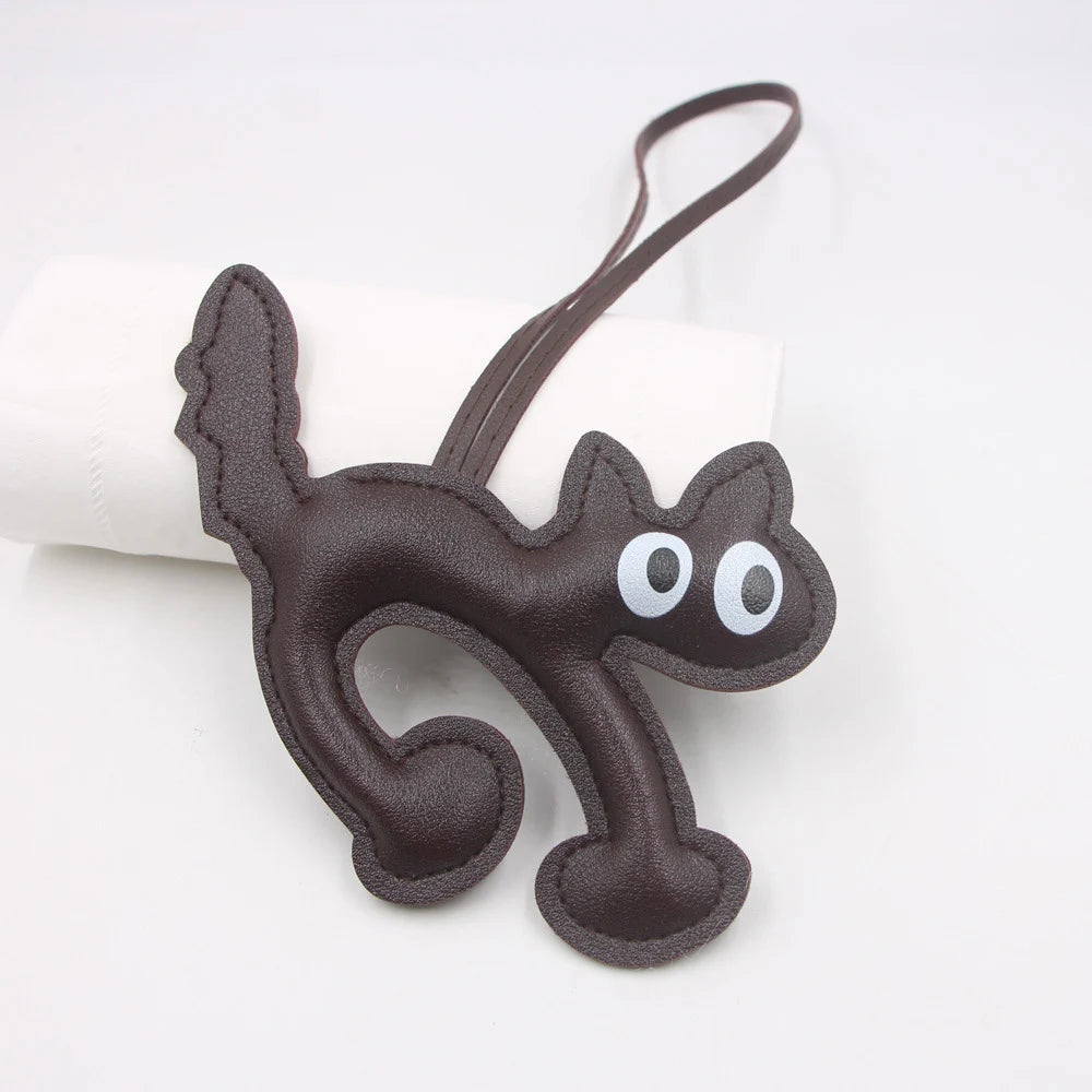 Leather Pet Keychain - Adorable Dog & Cat Charm