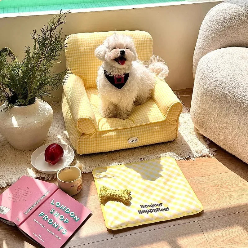 Checkered Pet Sofa Bed