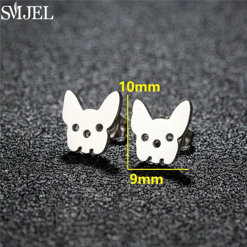 Dog Breed Cartoon Stud Earrings - Dachshund, Corgi & Chihuahua Designs