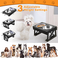 Adjustable Height Elevated Dog Bowls