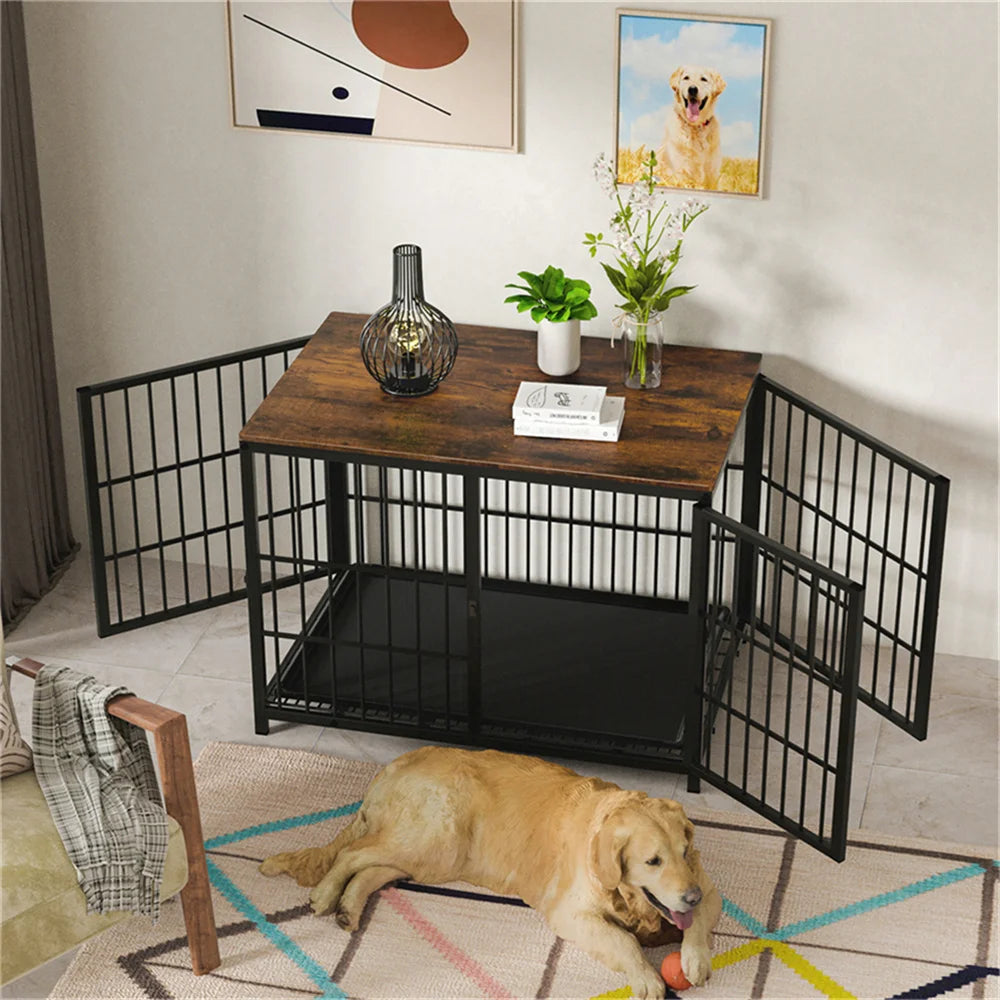 Stylish Elevated Wooden Dog Crate