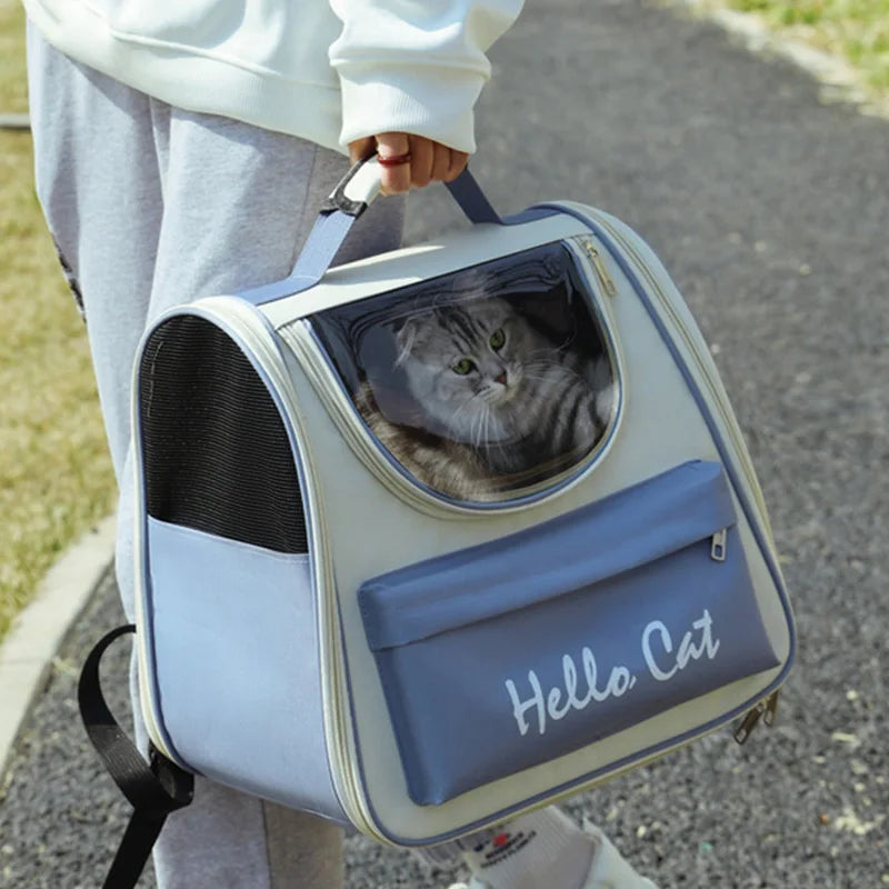 Cat Carrier Backpack - Windproof Outdoor Travel Bag with Cushion