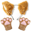 Cat Ear Cosplay Costume Set - Anime Headband & Claw Gloves with Bell