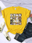 Animal Dog Cat Harajuku T-Shirt - Trendy Summer Sport Style Women's Top