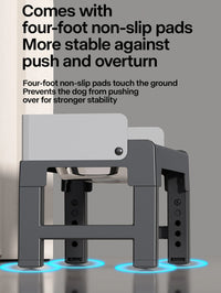 Collapsible Elevated Dog Bowls - Adjustable Stand with Double Stainless Steel Bowls