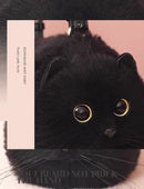 One Shoulder Bag Female Design Small Man Messenger Bag Versatile Hand Made Autumn and Winter Plush Cute Cat Bag by Tail chasers