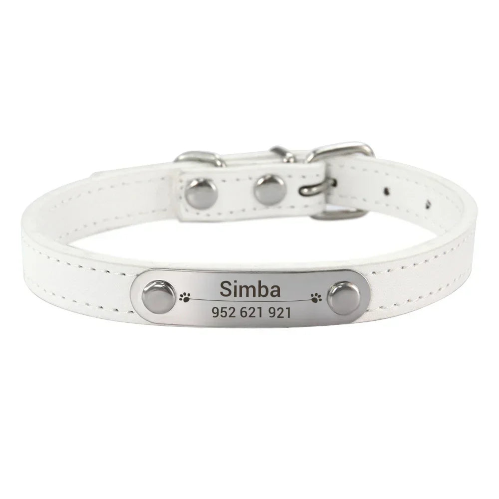 Personalized Engraved Leather Dog Collar