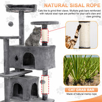 Cat Tree 54/70 Inch Cat Tower Cat Condo with Sisal-Covered Scratching Posts Dangling Ball for Cats to Play and Sleep by Tail chasers