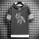 Men's Funny Bulldog Hooded Graphic Tee