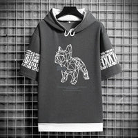 Men's Funny Bulldog Hooded Graphic Tee
