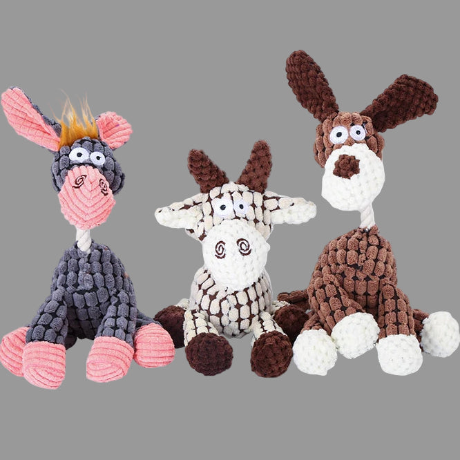 Playful Donkey Squeaker Toy by Tail chasers