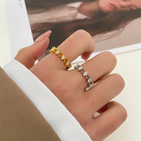 Cat Ear Paw Print Ring - Adjustable Pearl Hollow Heart Design