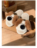 Winter Dog Cartoon Couple Slippers