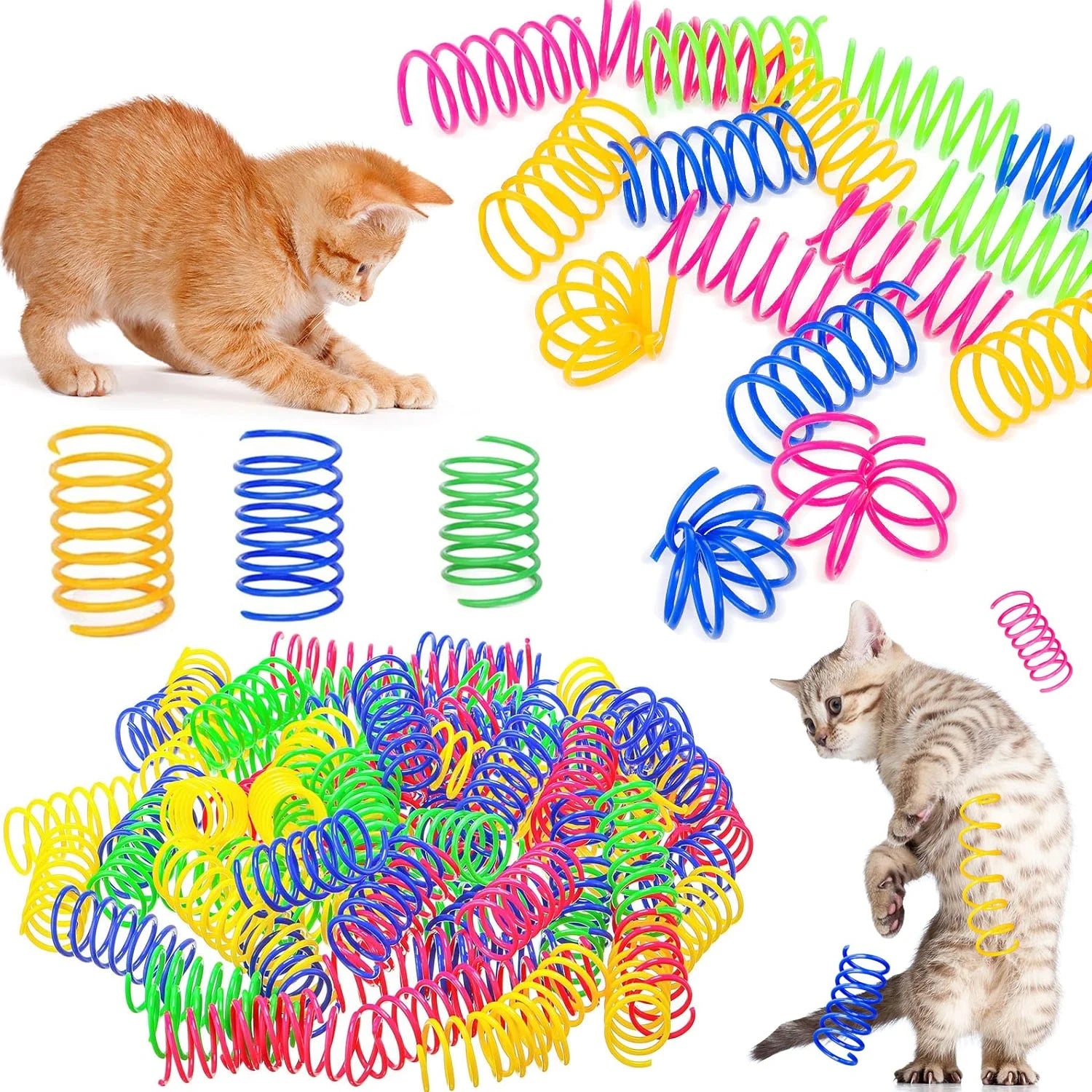 Colorful Cat Spring Toys