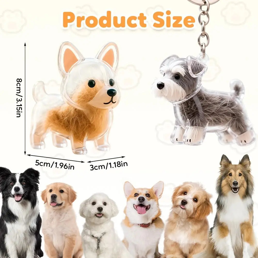 Dog Hair Memorial Keychain - Pet Fur Keepsake Storage Capsule