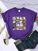 Animal Dog Cat Harajuku T-Shirt - Trendy Summer Sport Style Women's Top