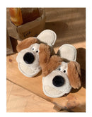Winter Dog Cartoon Couple Slippers