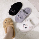 Fuzzy Fur Cat Winter Slippers