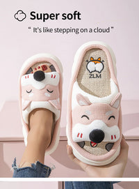 Designer Linen Platform Dog Slippers