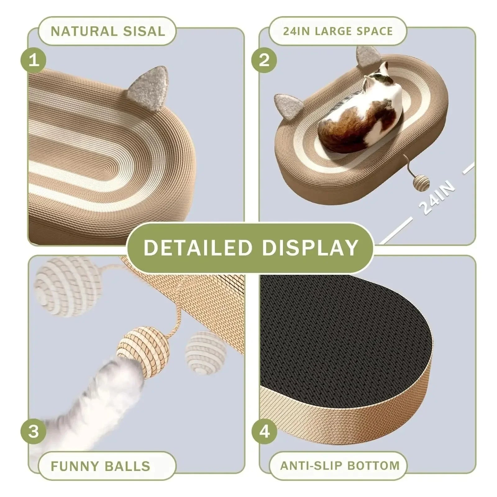 Cat Recliner Lounge - Portable Sisal Scratching Sofa