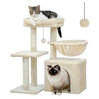 Multi-Level Cat Activity Tree with Scratching Posts & Hammock