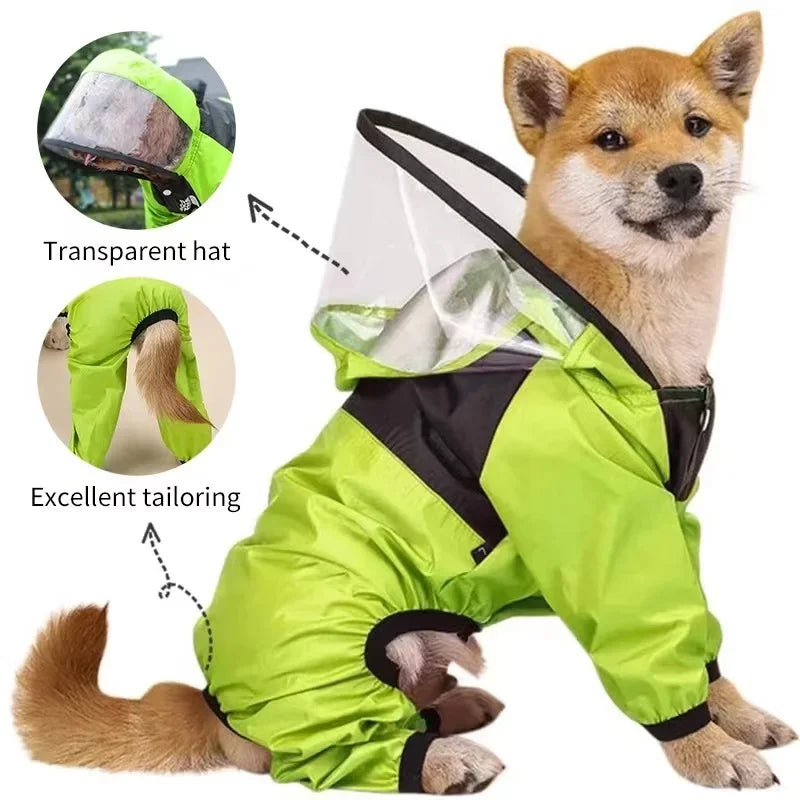 Adorable Dog Raincoat - Waterproof Jumpsuit Fun