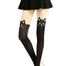 Black Cat Over-the-Knee Socks - Women's Cotton Thigh Highs