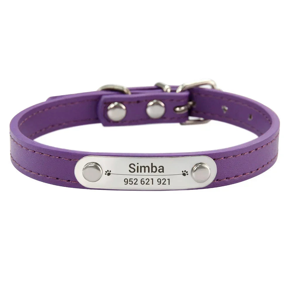 Personalized Engraved Leather Dog Collar