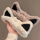 Cat Ears Face Wash Headband - Coral Fleece Spa Hairband