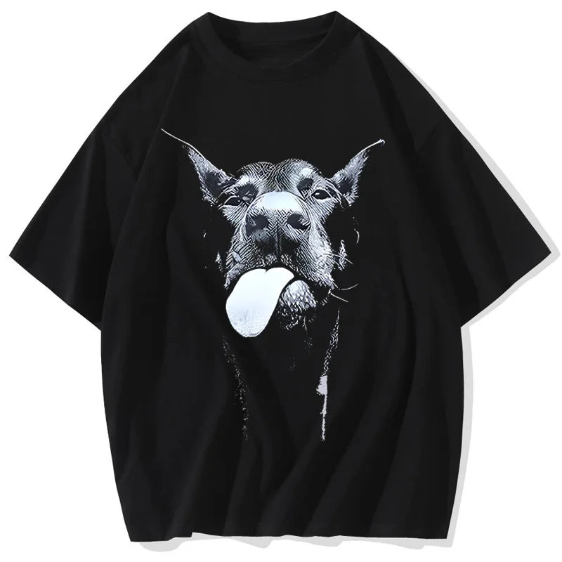 Men's Gothic Dog T-Shirt - Hip Hop Streetwear