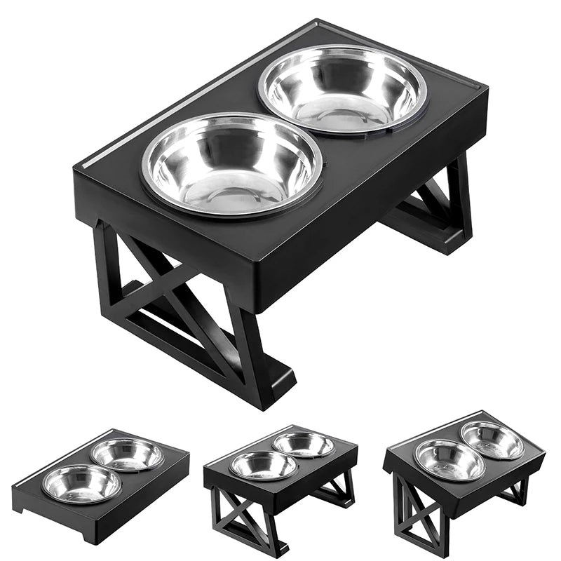 Adjustable Height Elevated Dog Bowls