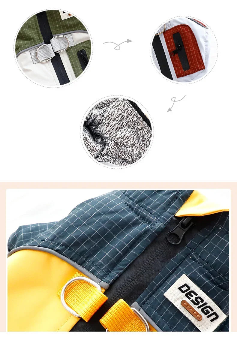 Functional 3-Proof Dog Jacket by Tail chasers