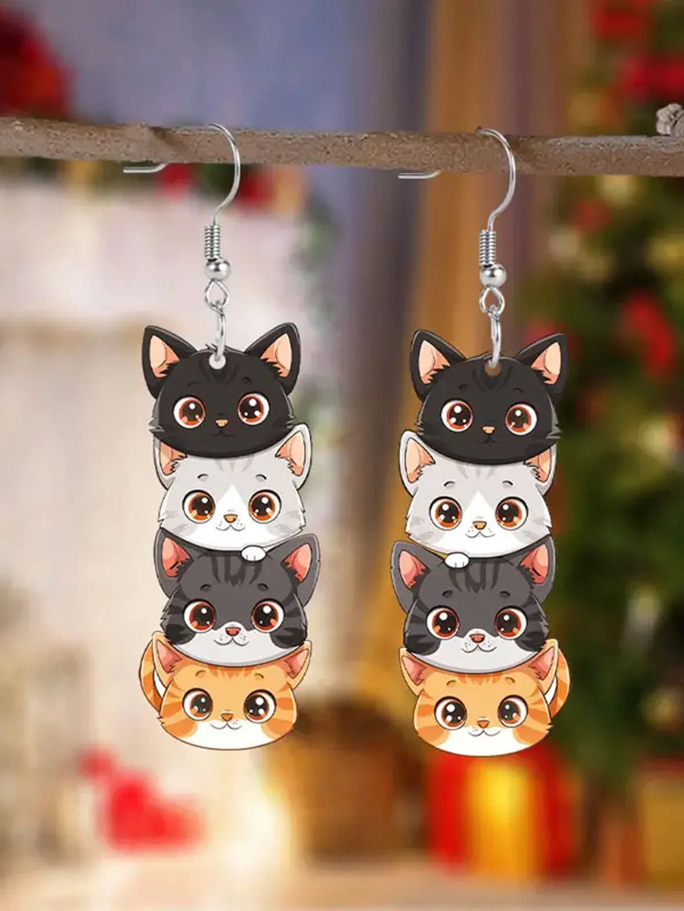 Cat Cartoon Earrings - Add Playful Charm to Any Outfit