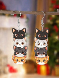 Cat Cartoon Earrings - Add Playful Charm to Any Outfit