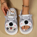 Designer Linen Platform Dog Slippers