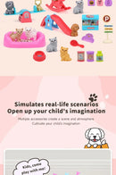 Pet Family Pretend Play Set - Mini House & Dolls