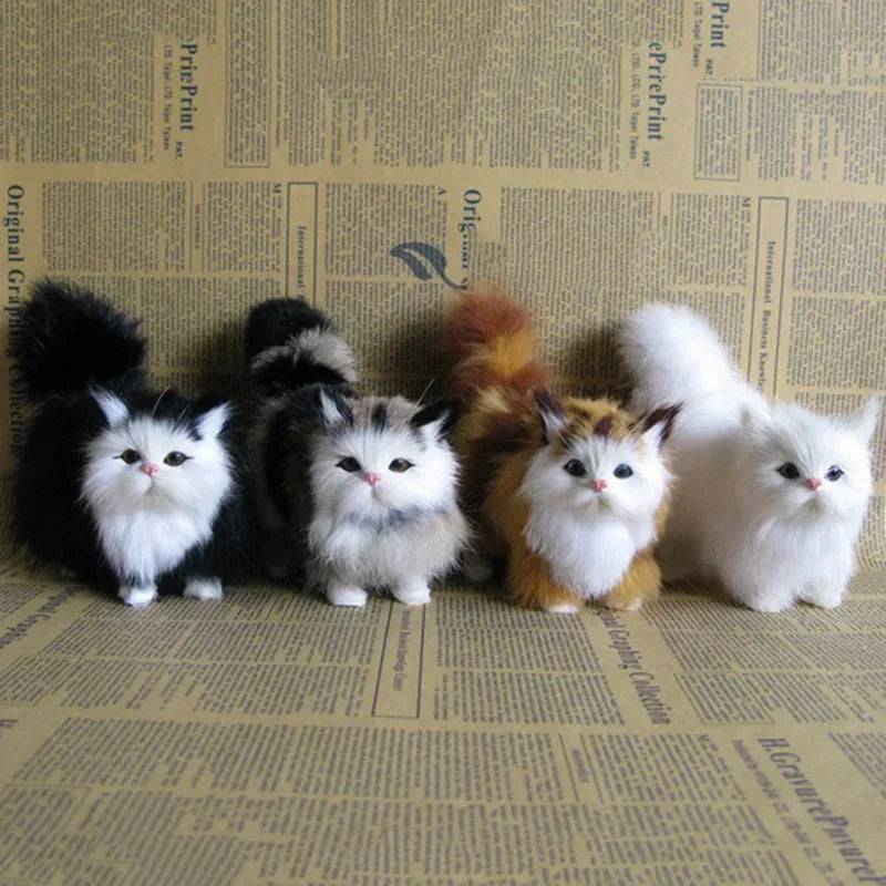 Cute Simulation Cat Plush Toy - Realistic Kitten Model Birthday Gift
