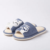 Cat Platform Linen Slippers
